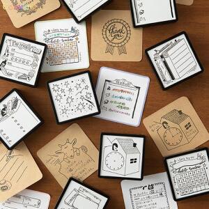 일본 MIDORI 메모장 책 라벨 프레임 저널링 카드 용 가능한 인감 앨범 만들기