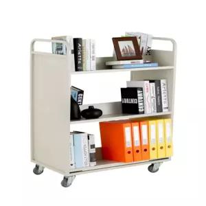 도서관 북카트 이동식 정리함 웨건 철제 트롤리 선반