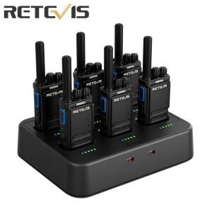 Retevis MateTalk B64 워키토키 6개 휴대용 양방향 무전기 내구성 있는 소음 감소 VOX Type-C 건설 현장용