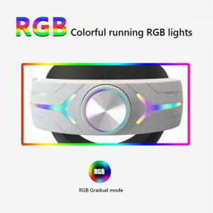 VR 헤드셋 고글 LED 8000mAh 대체 압력 조절식 3 안면 백라이트 RGB 스트랩 감소 편안함 헤드 안경 퀘스트 헤드셋용 메타 충전식 기기