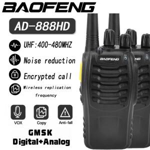 2PCS 바오펑 BF-888HD 무전기 - UHF 400-470MHz, 16채널, 장거리 및 고내구성, 듀얼 디지털-아날로그