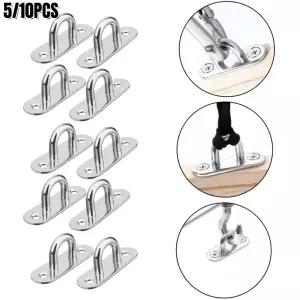 호환  510개 M5 스테인리스 스틸 타원형 패드 아이 플레이트 해양 하드웨어 스테이플 훅 루프 데크 버클 마