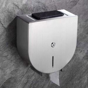 스테인레스 점보롤 휴지걸이 화장실 남은 롤 천공 무타공 벽면장착 DBD 104