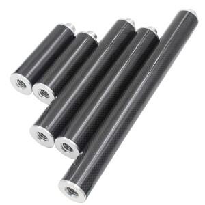 QASE 검은 탄소 섬유 막대 RTK GPS 연결 연장 측량 측정 직경 32mm 길이 10-50CM 1PCS