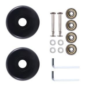 수화워터 여행 가방 보충 바퀴 55Mm X 18Mm  PU 회전대 피마자 탄소 강스틸 방위 수선 장비 검정