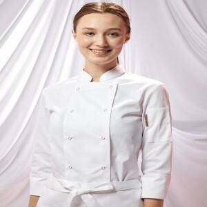 세련된 여성용 셰프 재킷 세트 (식당  레스토랑  호텔용) 반팔 호텔 유니폼 (베이킹용)