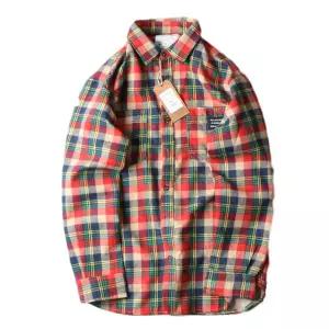 남방 긴팔 체크 남자셔츠 그린플래드 남자 오버핏 그린