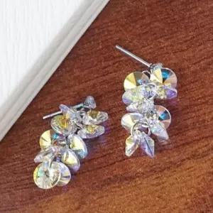 [다잇템] 여성용 드롭 오로라 롱 시즌리스 크리스탈 귀걸이