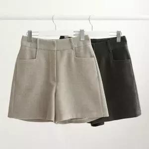 [옷자락]여성용 겨울 기모 숏팬츠 4부 와이드 데일리 반바지_P415192158