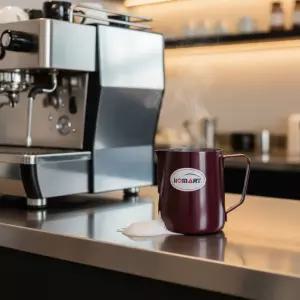 홈아트 테프론 스팀피쳐 퍼플 우유 피처 밀크저그 가정용 커피 매장용 카페 (600ml)