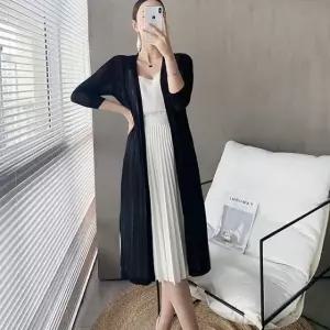 고품질 봄가을패션 커튼옷 롱가디건 결혼식하객 심플셔츠 (WFKKO3J)