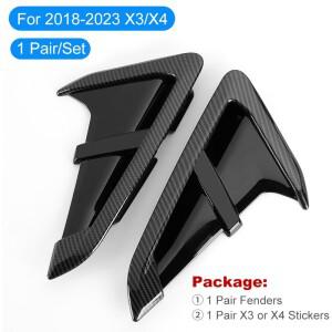 자동차 사이드 펜더 카본 벤트 공기  커버 배출구 상어 아가미 스티커 수정 악세사리 BMW X3 G01 X4 G02 용