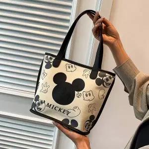 미키 미니 짱 귀여운 만화 캔버스 백 여성용 대용량 백 다목적 인기 토트 백