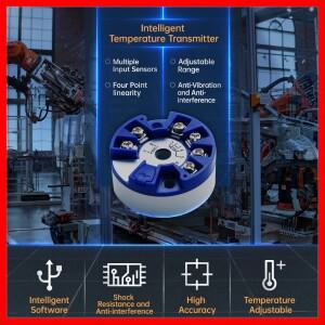 프로그래밍 가능한 열전대 K J PT100 - 4-20mA 변환기 TC RTD 입력 출력 헤드 장착형 온도 트랜스미터