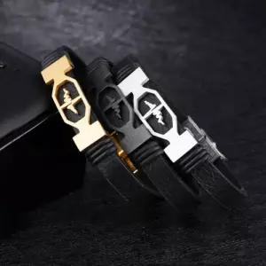 심전도 팔찌 남자 가죽 모던 스타일링 커플 공용 액세서리 선물