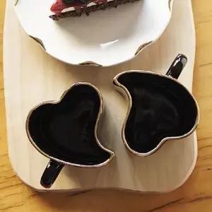 도자기 하트 골드링 커피잔 티컵 집들이컵