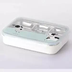 스테인레스 578GVC21 밀폐 깔끔 이중 배식판 혼밥족 병원식판