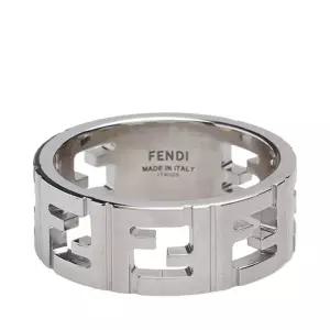 [중고명품] 25호 실버 스틸 FF 로고 모티프 남성 반지 7AJ591