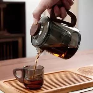 내열유리 티포트와 컵 차 우림용 차도구