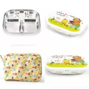 뚜껑식판 744QLR19 도시락식판 유아스텐식판 소식식판