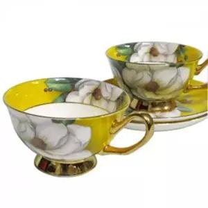 도자기 커피컵 홈카페 찻잔 목련 디자인