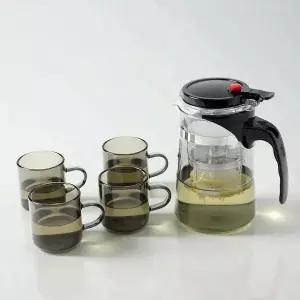 내열유리 드롭 티포트 700ml 버튼형 차포트 다기