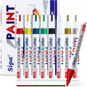 시파 페인트 마커 펜 오일 기반 미디엄 팁 영구 락스용 퀵 드라이 및 방수 우드 메탈 플라스틱 캔버스 유리