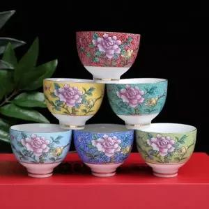 레트로 플라워 찻잔 다기 디자인 티컵