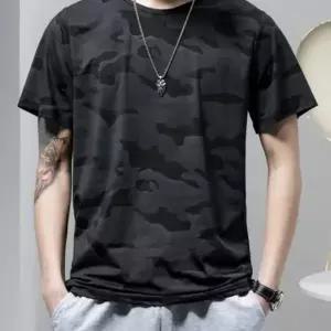 남성용 쿨 라운드넥 반팔 티셔츠 메쉬 냉감 여름 밀리터리 스타일 3컬러