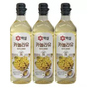 CJ제일제당 백설 카놀라유 900ml 3개 / 써클