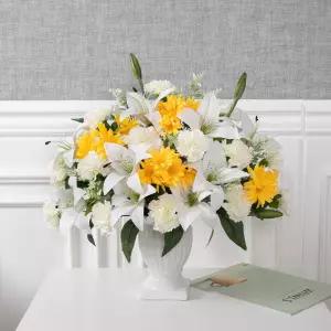 백합 성묘 화분 조화 꽃 포에버 대형 set 50cm 납골당 산소 추모 테이블 장식