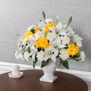 대형 백합 조화 화분 포에버 set 50cm 인테리어 꽃 테이블 행사 장식 소품 꾸