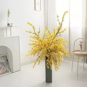 대형 개나리 조화 화병 비비드 set 130cm 인테리어 봄 꽃 로비 장식 소품 행사