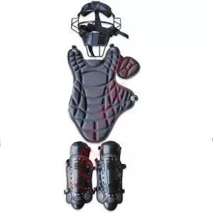 야구 포수 보호구 네이비 안전가드 레가스 경식 블 장비 랙