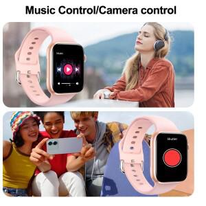 1.68인치 HD 디스플레이를 갖춘 스마트 워치 무선 통화/다이얼링 알람/메시지 알림 피트니스 추적 음악