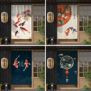 잉어 일본식 문걸이 커튼 커튼 노렌 주방 파티션 거실 입구 분리막 린넨