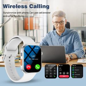 2.02인치 HD 스마트워치 1개 패션 BT 통화 및 날씨 확인 기능 스포츠 추적 안드로이드용