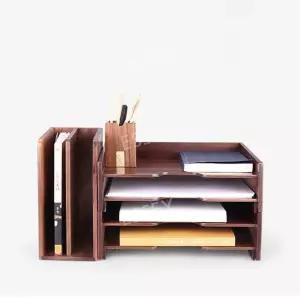 원목 서류 폴더 종이 지류함 정리함 검은 파일 호두 정리대 월넛 원목 폴더