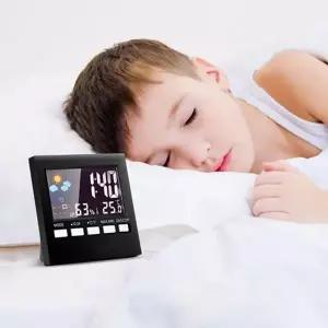 lcd 탁상 시계 전자식 습도 온도 디지털 탁상 시계 알람 미니 침실 온습도계 측정기 온도계 온습도 습도계