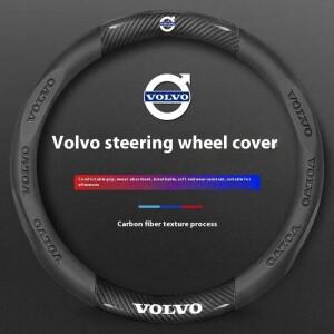 볼보 호환 XC40 S40 S60 S80 S90 V40 V60 V70 V90 카본 가죽 자동차 핸들 커버 악세사리
