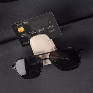 선바이저 차량용 레더 안경클립 선글라스클립 안경거치대 선글라스거치대 안경보관함 선글라스보관함