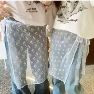 레이어드랩 블랙 시스루 랩 레이어드 화이트 치 WFLREH8