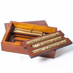 ZONEPACK 스탬핑 몰드 구리 황동 New 핫 (83pcs 유연한 기호 with 포일 Wood Box) 알파벳 문자 머신용 Roman 각인 번호 CNC Time
