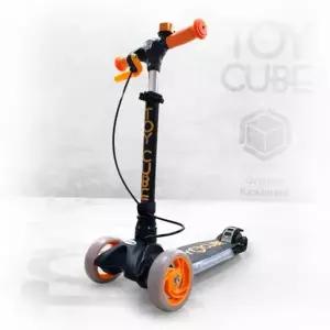 LED유아킥보드 유아 세발킥보드 티큐브 블랙 접이식 LED 씽씽이 1P
