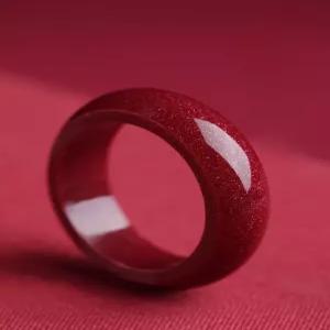 옥 리얼 패턴 붉은 옥반지 가락지 패션 원석 빨간색