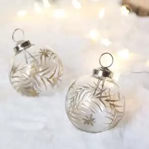 골드 리프 유리 볼 오너먼트 데코 소품트리볼 장식볼 장식품 인형 크리스마스 용품 성탄