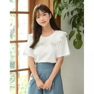 [하프클럽/반에이크]이로랑 레이스 티셔츠_OB15TSME22Z