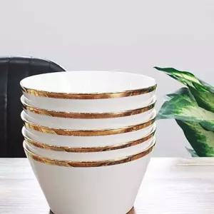 퓨어화이트 골드라인 공기1P 대접1P밥 국그릇 밥그릇 세트 선물용 가정용 음식