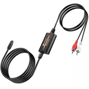 Neoteck 192kHz DAC 컨버터 1.8m 광(Optical) 대 RCA 케이블 SPDIF to 디지털-아날로그