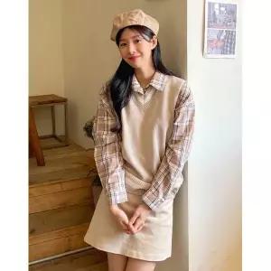 [하프클럽/반에이크]텔미 브이넥 베스트_OB12VTME02Z